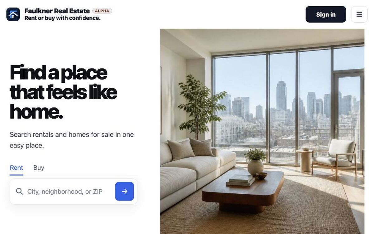 Faulkner Real Estate website screenshot
